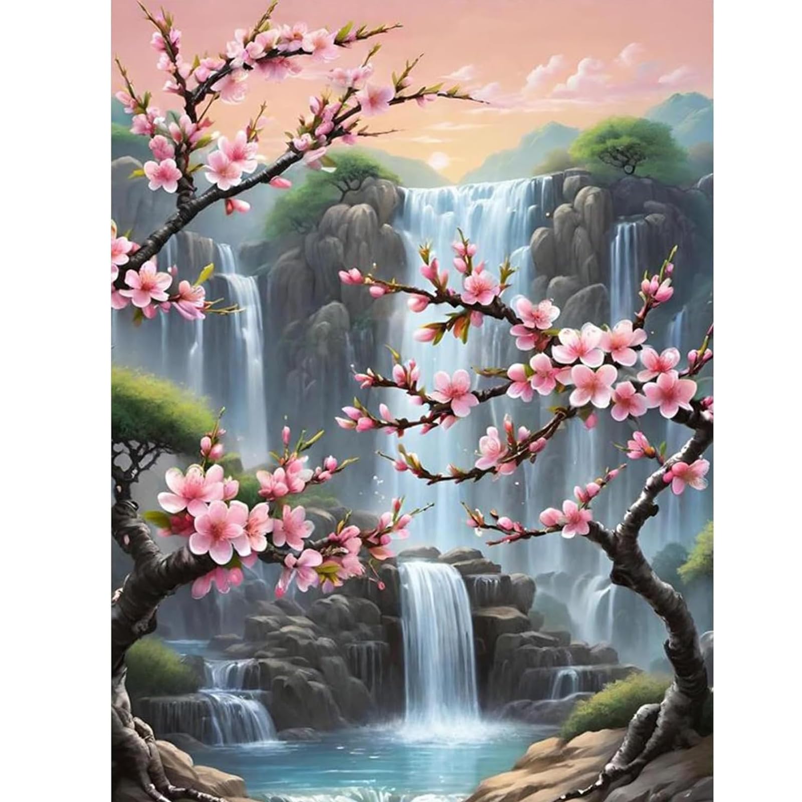 Ausanrl Hydrangea Diamond Painting Kits for Adults-Flowers Diamond Art Kits for Adults,5D Diamond Painting Flowers,DIY Full Drill Diamond Painting Flower Gem Art and Crafts 12x16inch
