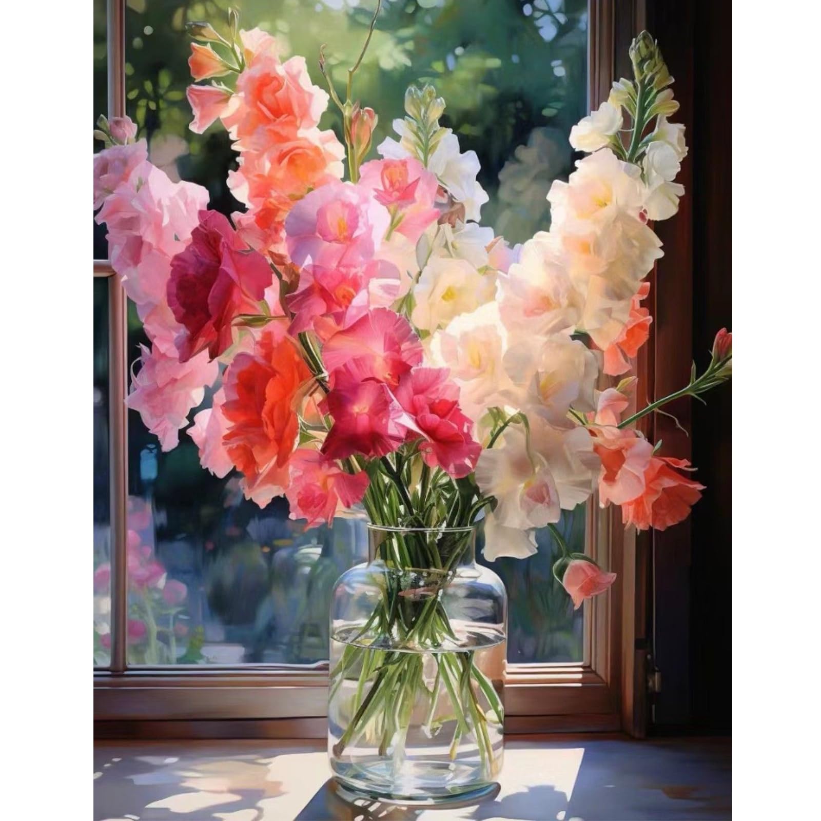 Ausanrl Hydrangea Diamond Painting Kits for Adults-Flowers Diamond Art Kits for Adults,5D Diamond Painting Flowers,DIY Full Drill Diamond Painting Flower Gem Art and Crafts 12x16inch