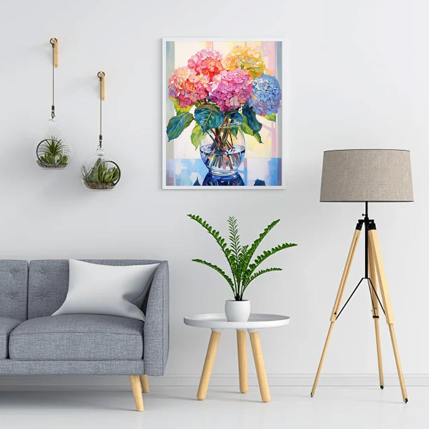 Ausanrl Hydrangea Diamond Painting Kits for Adults-Flowers Diamond Art Kits for Adults,5D Diamond Painting Flowers,DIY Full Drill Diamond Painting Flower Gem Art and Crafts 12x16inch