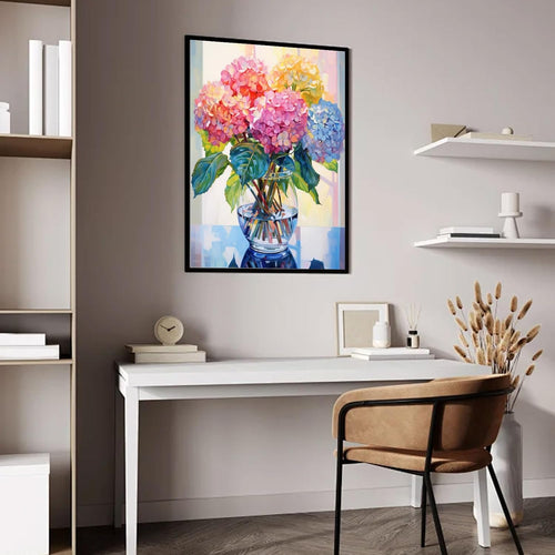 Ausanrl Hydrangea Diamond Painting Kits for Adults-Flowers Diamond Art Kits for Adults,5D Diamond Painting Flowers,DIY Full Drill Diamond Painting Flower Gem Art and Crafts 12x16inch