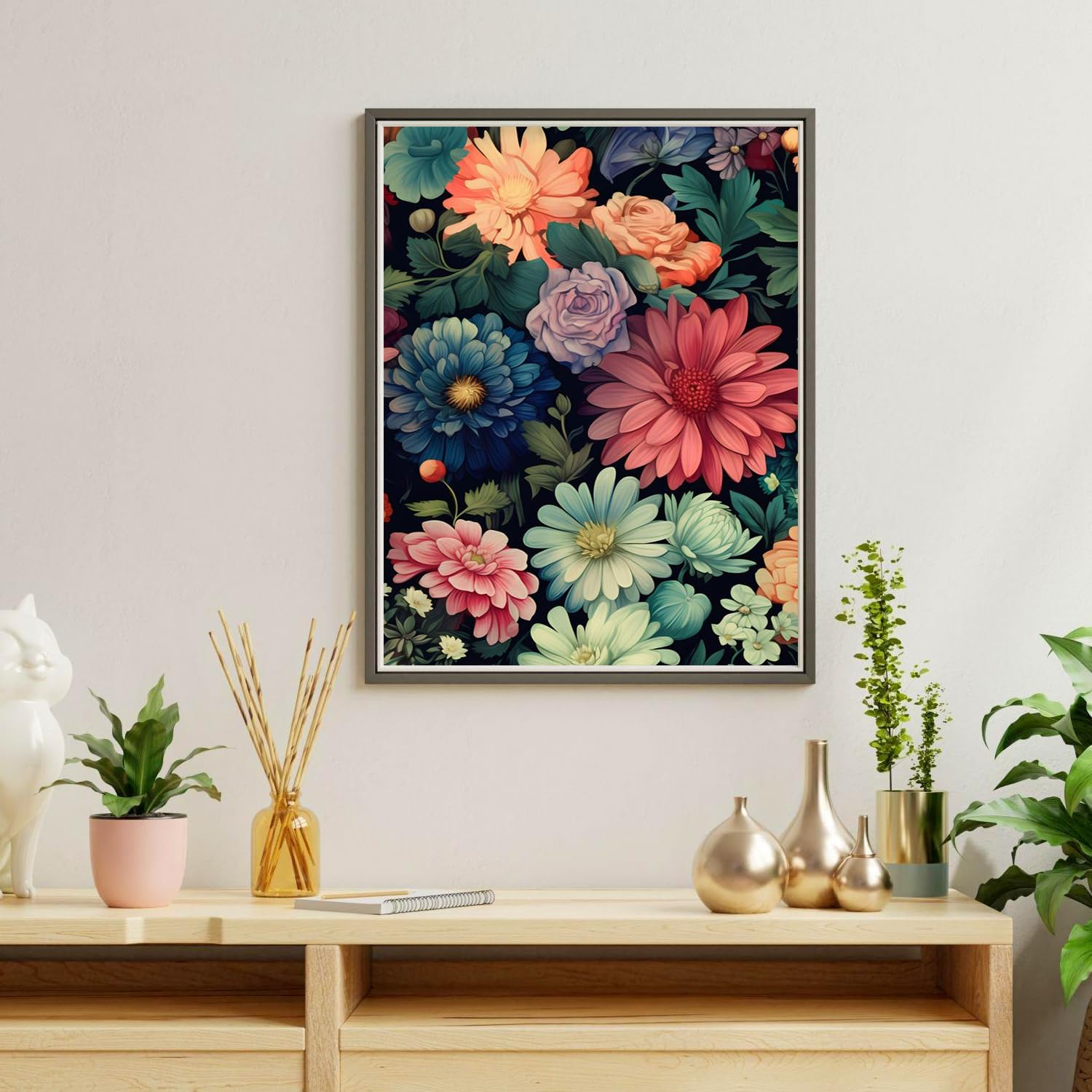 Ausanrl Hydrangea Diamond Painting Kits for Adults-Flowers Diamond Art Kits for Adults,5D Diamond Painting Flowers,DIY Full Drill Diamond Painting Flower Gem Art and Crafts 12x16inch